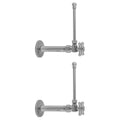 Quarter Turn Angle Pattern 3/8" IPS x 3/8" O.D. Faucet Supply Kit with Contempo Cross Handle, 20" Supply Tubes, Escutcheons - Stellar Hardware and Bath 