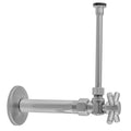 Quarter Turn Angle Pattern 3/8" IPS x 3/8" O.D. Toilet Supply Kit with Contempo Cross Handle, 12" Supply Tube, Escutcheon - Stellar Hardware and Bath 