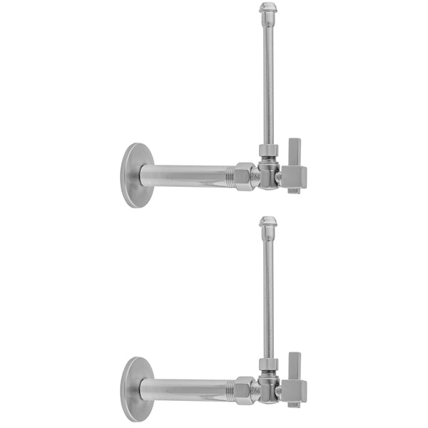 Quarter Turn Angle Pattern 3/8" IPS x 3/8" O.D. Faucet Supply Kit with Square Lever 20" Supply Tubes, Escutcheons - Stellar Hardware and Bath 