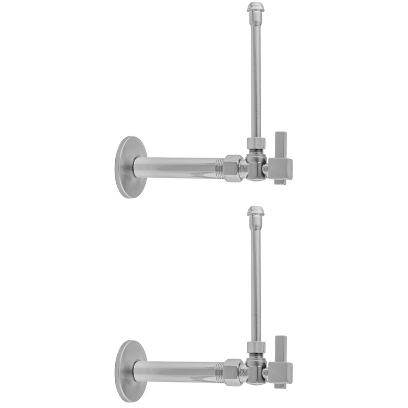 Quarter Turn Angle Pattern 3/8" IPS x 3/8" O.D. Faucet Supply Kit with Square Lever 20" Supply Tubes, Escutcheons - Stellar Hardware and Bath 