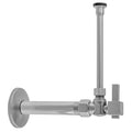Quarter Turn Angle Pattern 3/8" IPS x 3/8" O.D. Toilet Supply Kit with Square Lever 20" Supply Tube, Escutcheon - Stellar Hardware and Bath 