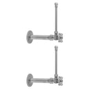 Quarter Turn Angle Pattern 3/8" IPS x 3/8" O.D. Faucet Supply Kit with Standard Cross Handle, 20" Supply Tubes, Escutcheons - Stellar Hardware and Bath 