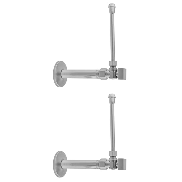 Quarter Turn Angle Pattern 3/8" IPS x 3/8" O.D. Faucet Supply Kit with Square Handle, 20" Supply Tubes, Escutcheons - Stellar Hardware and Bath 