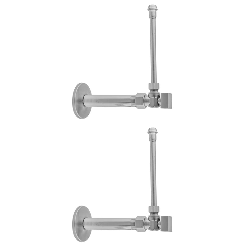 Quarter Turn Angle Pattern 3/8" IPS x 3/8" O.D. Faucet Supply Kit with Square Handle, 20" Supply Tubes, Escutcheons - Stellar Hardware and Bath 