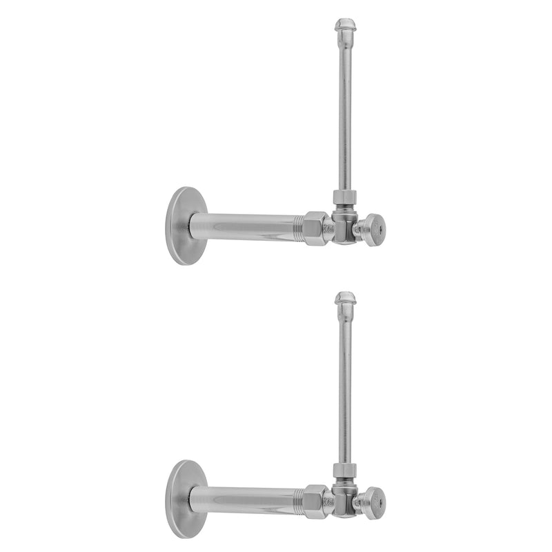 Quarter Turn Angle Pattern 3/8" IPS x 3/8" O.D. Faucet Supply Kit with Oval Handle, 20" Supply Tubes, Escutcheons - Stellar Hardware and Bath 