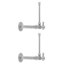 Quarter Turn Angle Pattern 1/2" IPS x 3/8" O.D. Faucet Supply Kit with Contempo Lever Handle, 20" Supply Tubes, Escutcheons - Stellar Hardware and Bath 