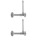 Quarter Turn Angle Pattern 1/2" IPS x 3/8" O.D. Faucet Supply Kit with Contempo Cross Handle, 20" Supply Tubes, Escutcheons - Stellar Hardware and Bath 