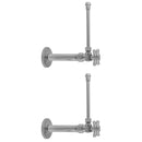 Quarter Turn Angle Pattern 1/2" IPS x 3/8" O.D. Faucet Supply Kit with Contempo Cross Handle, 20" Supply Tubes, Escutcheons - Stellar Hardware and Bath 