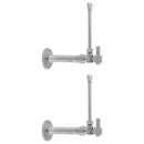Quarter Turn Angle Pattern 1/2" IPS x 3/8" O.D. Faucet Supply Kit with Square Lever Handle, 20" Supply Tubes, Escutcheons - Stellar Hardware and Bath 