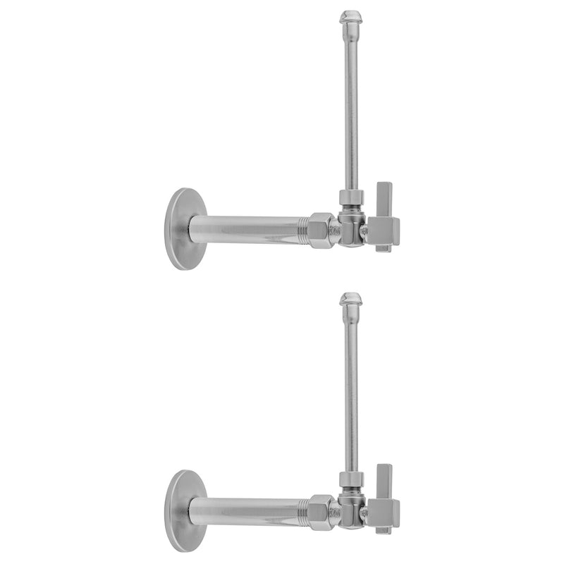 Quarter Turn Angle Pattern 1/2" IPS x 3/8" O.D. Faucet Supply Kit with Square Lever Handle, 20" Supply Tubes, Escutcheons - Stellar Hardware and Bath 