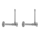 Quarter Turn Angle Pattern 1/2" IPS x 3/8" O.D. Faucet Supply Kit with Standard Cross Handle, 20" Supply Tubes, Escutcheons - Stellar Hardware and Bath 