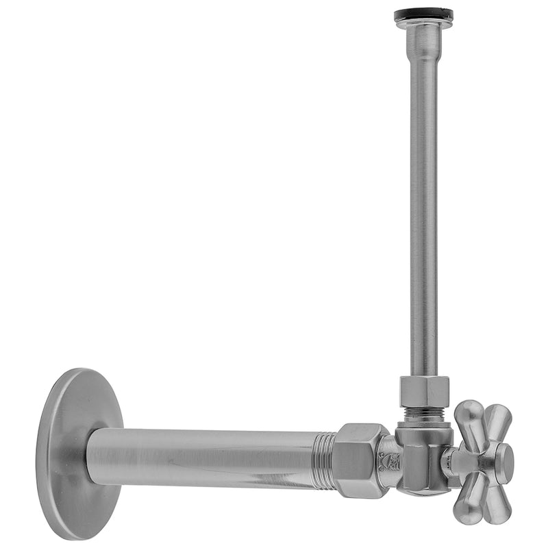 Quarter Turn Angle Pattern 1/2" IPS x 3/8" O.D. Toilet Supply Kit with Standard Cross Handle, 20" Supply Tube, Escutcheon - Stellar Hardware and Bath 
