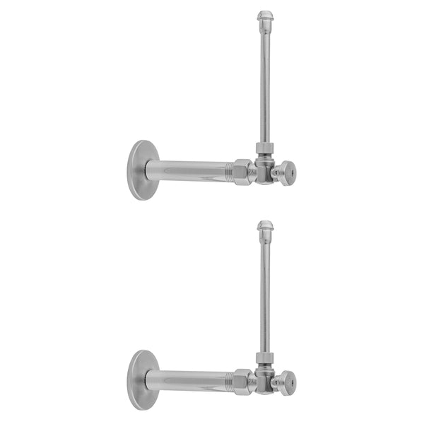 Quarter Turn Angle Pattern 1/2" IPS x 3/8" O.D. Faucet Supply Kit with Oval Handle, 20" Supply Tubes, Escutcheons - Stellar Hardware and Bath 
