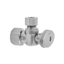 Quarter Turn Angle Pattern 1/2" IPS x 3/8" O.D. Supply Valve with Oval Handle - Stellar Hardware and Bath 