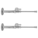 Quarter Turn Straight Pattern 3/8" IPS x 3/8" O.D. Faucet Supply Kit with Square Lever Handle, 20" Supply Tubes, Escutcheons - Stellar Hardware and Bath 