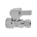 Quarter Turn Straight Pattern 3/8" IPS x 3/8" O.D. Supply Valve with Square Lever - Stellar Hardware and Bath 