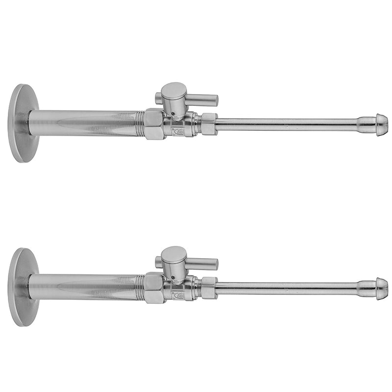 Quarter Turn Straight Pattern 1/2" IPS x 3/8" O.D. Faucet Supply Kit with Contempo Lever Handle, 20" Supply Tubes, Escutcheons - Stellar Hardware and Bath 