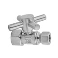 Quarter Turn Straight Pattern 1/2" IPS x 3/8" O.D. Supply Valve with Contempo Cross Handle - Stellar Hardware and Bath 