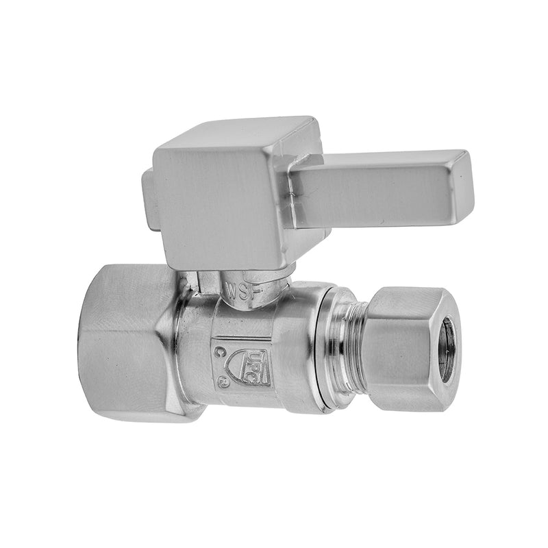 Quarter Turn Straight Pattern 1/2" IPS x 1/2" O.D. Supply Valve with Square Lever Handle - Stellar Hardware and Bath 