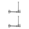 Quarter Turn Angle Pattern 5/8" O.D. Compression (Fits 1/2" Copper) x 3/8" O.D. Faucet Supply Kit Contempo Lever, 20" Supply Tubes, Cover Tube, Escutcheons - Stellar Hardware and Bath 