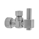 Quarter Turn Angle Pattern 5/8" O.D. Compression (FITS 1/2" Copper) x 3/8" O.D. Supply Valve with Square Lever Handle - Stellar Hardware and Bath 