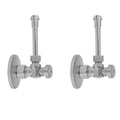 Quarter Turn Angle Pattern 5/8" O.D. Compression (Fits 1/2" Copper) x 3/8" O.D. Faucet Supply Kit with Oval Handle, 20" Supply Tubes, Escutcheons - Stellar Hardware and Bath 