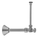 Quarter Turn Angle Pattern 5/8" O.D. Compression (Fits 1/2" Copper) x 3/8" O.D. Toilet Supply Kit Oval Handle, 12" Supply Tube, Cover Tube, Escutcheon - Stellar Hardware and Bath 