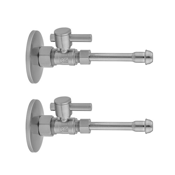 Quarter Turn Straight Pattern 5/8" O.D. Compression (Fits 1/2" Copper) x 3/8" O.D. Faucet Supply Kit Contempo Lever Handle, 20" Supply Tubes, Escutcheons - Stellar Hardware and Bath 