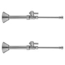 Quarter Turn Straight Pattern 5/8" O.D. Compression (Fits 1/2" Copper) x 3/8" O.D. Faucet Supply Kit Contempo Lever, 20" Supply Tubes, Cover Tubes, Escutcheons - Stellar Hardware and Bath 