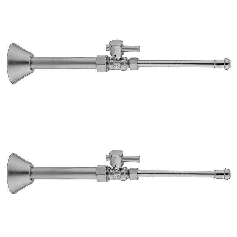 Quarter Turn Straight Pattern 5/8" O.D. Compression (Fits 1/2" Copper) x 3/8" O.D. Faucet Supply Kit Contempo Lever, 20" Supply Tubes, Cover Tubes, Escutcheons - Stellar Hardware and Bath 