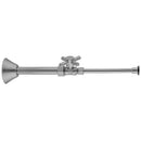 Quarter Turn Straight Pattern 5/8" O.D. Compression (Fits 1/2" Copper) x 3/8" O.D. Toilet Supply Kit Contempo Cross, 20" Supply Tube, Cover Tube, Escutcheon - Stellar Hardware and Bath 