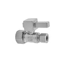 Quarter Turn Straight Pattern 5/8" O.D. Compression (Fits 1/2" Copper) x 3/8" O.D. Supply Valve with Square Lever Handle - Stellar Hardware and Bath 