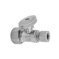 Quarter Turn Straight Pattern 5/8" O.D. Compression (Fits 1/2" Copper) x 3/8" O.D. Supply Valve with Oval Handle - Stellar Hardware and Bath 