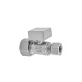 Quarter Turn Straight Pattern 5/8" O.D. Compression (Fits 1/2" Copper) x 1/2" O.D. Supply Valve with Square Handle - Stellar Hardware and Bath 