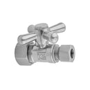 Quarter Turn Straight Pattern 5/8" O.D. Compression (Fits 1/2" Copper) x 1/2" O.D. Supply Valve with Standard Cross Handle - Stellar Hardware and Bath 