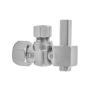 Quarter Turn Angle Pattern 1/2" IPS x 1/2" O.D. Supply Valve with Square Lever Handle - Stellar Hardware and Bath 