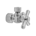 Quarter Turn Angle Pattern 1/2" IPS x 1/2" O.D. Supply Valve with Standard Cross Handle - Stellar Hardware and Bath 