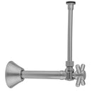 Quarter Turn Angle Pattern 1/2" Copper (Sweat Fit) x 3/8" O.D. Toilet Supply Kit with Contempo Cross Handle, 12" Supply Tube, Escutcheon - Stellar Hardware and Bath 