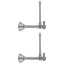 Quarter Turn Angle Pattern 1/2" Copper (Sweat Fit) x 3/8" O.D. Faucet Supply Kit with Square Lever Handle, 20" Supply Tubes & Bell Escutcheons - Stellar Hardware and Bath 