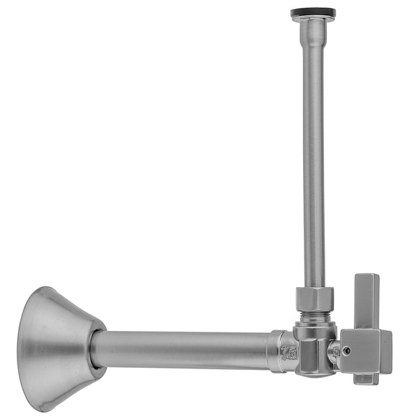 Quarter Turn Angle Pattern 1/2" Copper (Sweat Fit) x 3/8" O.D. Toilet Supply Kit with Square Lever  Handle, 12" Supply Tube, Escutcheon - Stellar Hardware and Bath 