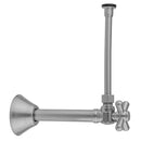 Quarter Turn Angle Pattern 1/2" Copper (Sweat Fit) x 3/8" O.D. Toilet Supply Kit with Standard Cross Handle, 12" Supply Tube, Escutcheon - Stellar Hardware and Bath 