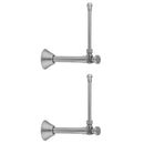 Quarter Turn Angle Pattern 1/2" Copper (Sweat Fit) x 3/8" O.D. Faucet Supply Kit with Oval Handle, 20" Supply Tubes, Escutcheons - Stellar Hardware and Bath 