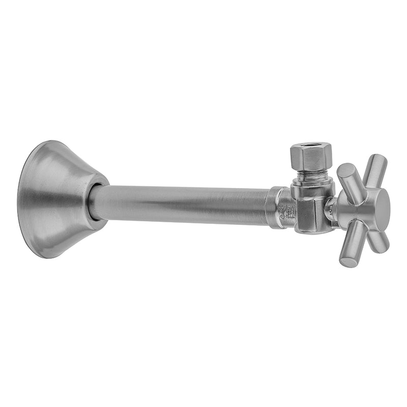 Quarter Turn Angle Pattern 1/2" Copper (Sweat Fit) x 1/2" O.D. Supply Valve with Contempo Cross Handle - Stellar Hardware and Bath 