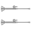 Quarter Turn Straight Pattern 1/2" Copper (Sweat Fit) x 3/8" O.D. Faucet Supply Kit with Contempo Lever Handle, 20" Supply Tubes, Escutcheons - Stellar Hardware and Bath 