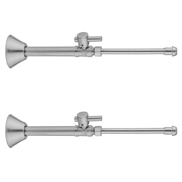 Quarter Turn Straight Pattern 1/2" Copper (Sweat Fit) x 3/8" O.D. Faucet Supply Kit with Contempo Lever Handle, 20" Supply Tubes, Escutcheons - Stellar Hardware and Bath 