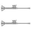 Quarter Turn Straight Pattern 1/2" Copper (Sweat Fit) x 3/8" O.D. Faucet Supply Kit with Contempo Cross Handle, 20" Supply Tubes, Escutcheons - Stellar Hardware and Bath 