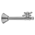 Quarter Turn Straight Pattern 1/2" Copper (Sweat Fit) x 3/8" O.D. Supply Valve with Contempo Cross Handle - Stellar Hardware and Bath 