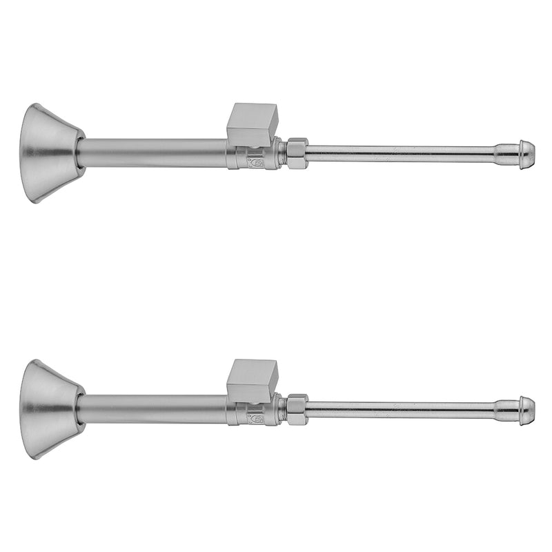 Quarter Turn Straight Pattern 1/2" Copper (Sweat Fit) x 3/8" O.D. Faucet Supply Kit with Square Handle, 20" Supply Tubes, Escutcheons - Stellar Hardware and Bath 