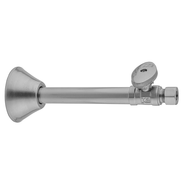 Quarter Turn Straight Pattern 1/2" Copper (Sweat Fit) x 3/8" O.D. Supply Valve with Oval Handle - Stellar Hardware and Bath 