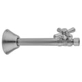 Quarter Turn Straight Pattern 1/2" Copper (Sweat Fit) x 3/8" O.D. Supply Valve with Standard Cross Handle - Stellar Hardware and Bath 